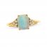 Ethiopian Opal & Diamond Ring 1/15 ct tw Cushion/Round-Cut 10K Yellow Gold