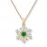 Snowflake Lab-Created Emerald Necklace With Diamonds 10K Gold