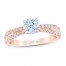 First Light Diamond Engagement Ring 1-1/8 ct tw Round-cut 14K Rose Gold