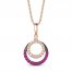 Le Vian Diamond & Ruby Necklace 1/4 ct tw Diamonds 14K Strawberry Gold 18"