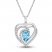 Blue/White Topaz Heart Necklace Sterling Silver 18"