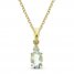 Aquamarine and Diamond Accent Necklace 10K Yellow Gold