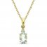 Aquamarine and Diamond Accent Necklace 10K Yellow Gold