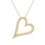 Diamond Heart Necklace 1/4 ct tw Round-cut 10K Yellow Gold 18"