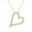 Diamond Heart Necklace 1/4 ct tw Round-cut 10K Yellow Gold 18"