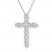 Diamond Cross Necklace 1/2 ct tw Round-cut 10K White Gold