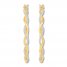 Diamond Twist Hoop Earrings 1/2 ct tw Round-cut 10K Yellow Gold