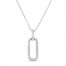 Diamond Paperclip Necklace Sterling Silver 18"