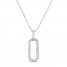 Diamond Paperclip Necklace Sterling Silver 18"
