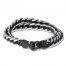 Men's Leather and Stainless Steel Bracelet