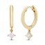 Diamond Drop Hoop Earrings 1/5 ct tw Princess-cut 10K Yellow Gold
