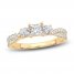 Three-Stone Diamond Engagement Ring 1 ct tw Princess/Round-Cut 14K Yellow Gold