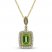 Peridot & White Lab-Created Sapphire Necklace 10K Yellow Gold 18"