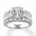 Diamond Engagement Ring 2-1/2 ct tw Round/Baguette 14K Gold