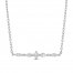 Diamond Bar Necklace 1/3 ct tw Round/Princess/Pear 10K White Gold 18"