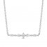 Diamond Bar Necklace 1/3 ct tw Round/Princess/Pear 10K White Gold 18"