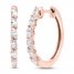 Diamond Huggie Hoop Earrings 1/3 ct tw Marquise-cut 10K Rose Gold