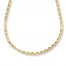 Men's Square Cage Link Necklace 10K Two-Tone Gold 22" Length