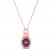 Le VIan Amethyst Necklace 1/10 ct tw Diamonds 14K Strawberry Gold 18"