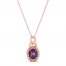 Le VIan Amethyst Necklace 1/10 ct tw Diamonds 14K Strawberry Gold 18"