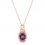 Le VIan Amethyst Necklace 1/10 ct tw Diamonds 14K Strawberry Gold 18"