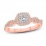 Diamond Engagement Ring 3/8 ct tw Princess/Round 10K Two-Tone Gold