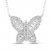 Diamond Butterfly Necklace 1/2 ct tw 10K White Gold 18"