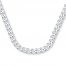 Men's Curb Chain Necklace 14K White Gold 20" Length