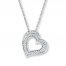 Heart Necklace 1/15 ct tw Diamonds 10K White Gold