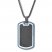 Dog Tag Necklace Black Ion-Plated Stainless Steel 24"