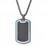 Dog Tag Necklace Black Ion-Plated Stainless Steel 24"