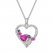 Lab-Created Gemstone Heart Necklace Sterling Silver