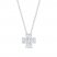 Diamond Clover Necklace 1/4 ct tw Round/Baguette 10K White Gold 18"