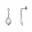 Cultured Pearl Earrings Lab-Created Sapphires Sterling Silver