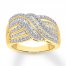 Diamond Ring 1 ct tw Round/Baguette 10K Yellow Gold