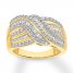 Diamond Ring 1 ct tw Round/Baguette 10K Yellow Gold