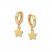 Dangling Star Earrings 14K Yellow Gold