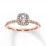 Previously Owned Diamond Engagement Ring 3/8 cttw 10K Rose Gold