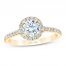 First Light Diamond Engagement Ring 1-1/4 ct tw Round-cut 14K Yellow Gold