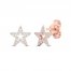 Diamond Star Stud Earrings 10K Rose Gold