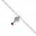 Heart Charm Anklet Sterling Silver 10" Length