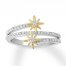 Diamond Star Ring 1/3 ct tw Round-cut Sterling Silver/10K Gold