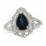 London Blue Topaz & White Lab-Created Sapphire Ring Sterling Silver