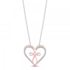Hallmark Diamonds Necklace 1/5 ct tw Sterling Silver/10K Rose Gold