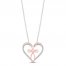 Hallmark Diamonds Necklace 1/5 ct tw Sterling Silver/10K Rose Gold