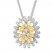 Diamond Floral Necklace 1/15 ct tw Sterling Silver/10K Gold