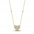 Diamond Pave Heart Necklace 1/3 ct tw Round-cut 10K Yellow Gold 18"