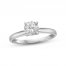 Certified Diamond Round-cut Ring 1 carat 14K White Gold