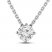 White Lab-Created Sapphire Solitaire Necklace Sterling Silver 18"