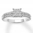 Diamond Engagement Ring 1/4 ct tw Round-cut 10K White Gold